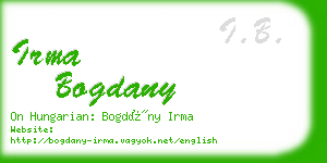 irma bogdany business card